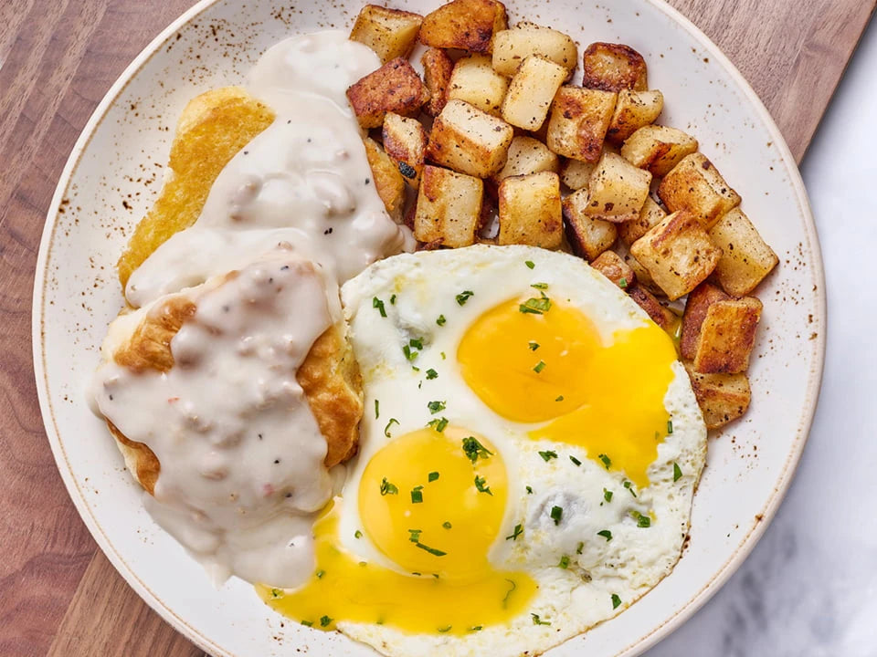 Biscuits & Turkey Sausage Gravy with Eggs