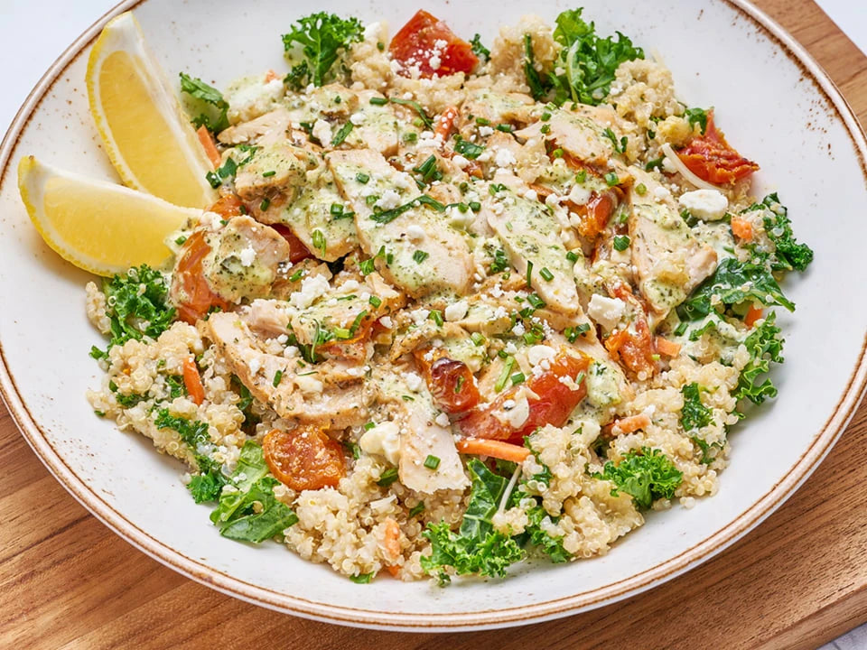 Pesto Chicken Quinoa Bowl