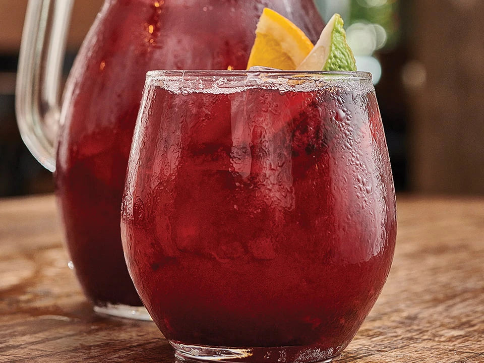 Pitcher of Blackberry Bramble Sangria